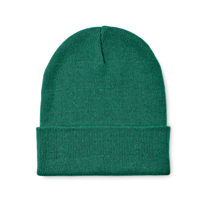 Bonnet tricoté promotionnel avec revers Beanix Vert foncé